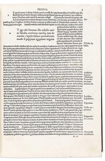 Apuleius (c. 124-after 170 CE) Com[m]entarii Philippo Beroaldo Conditi in Asinum Aureum Lucii Apuleii.